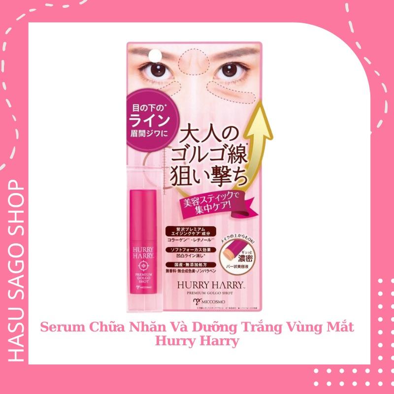 Thỏi serum collagen giảm nhăn và dưỡng trắng vùng mắt, giữa hai lông mày Hurry Harry Premium Golgo Shot 3.4g