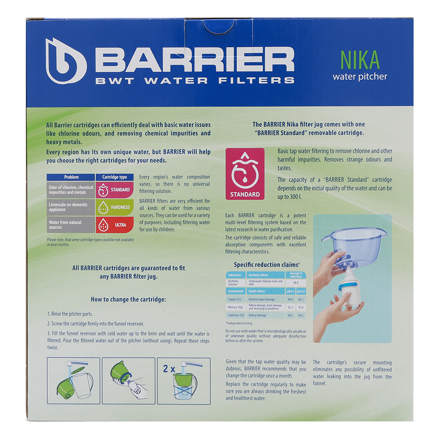 Bình Lọc Nước Barrier Nika (2.5l) - Xanh Dương