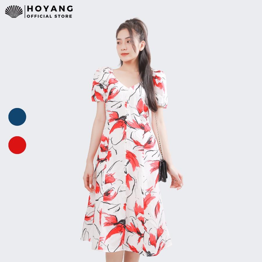 Đầm Hoa Xòe Dáng Đẹp Eo Xinh HOYANG DHY29