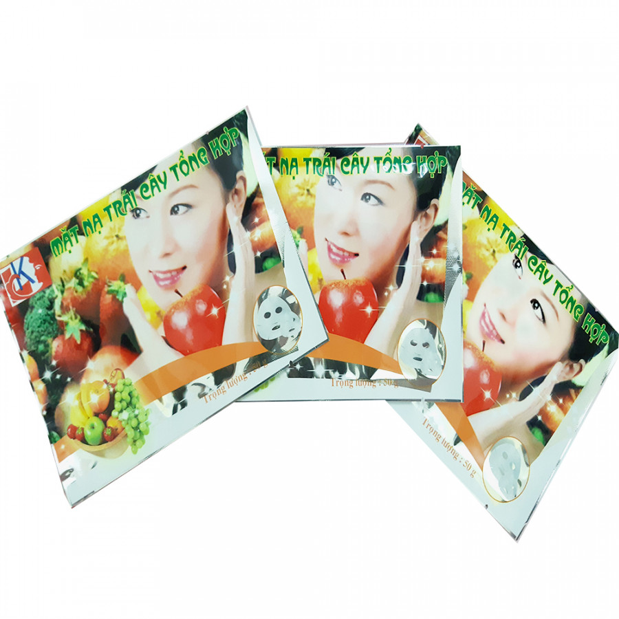 Combo 10 miếng mặt nạ dưỡng da LK chiết xuất Trái cây tổng hợp 50g