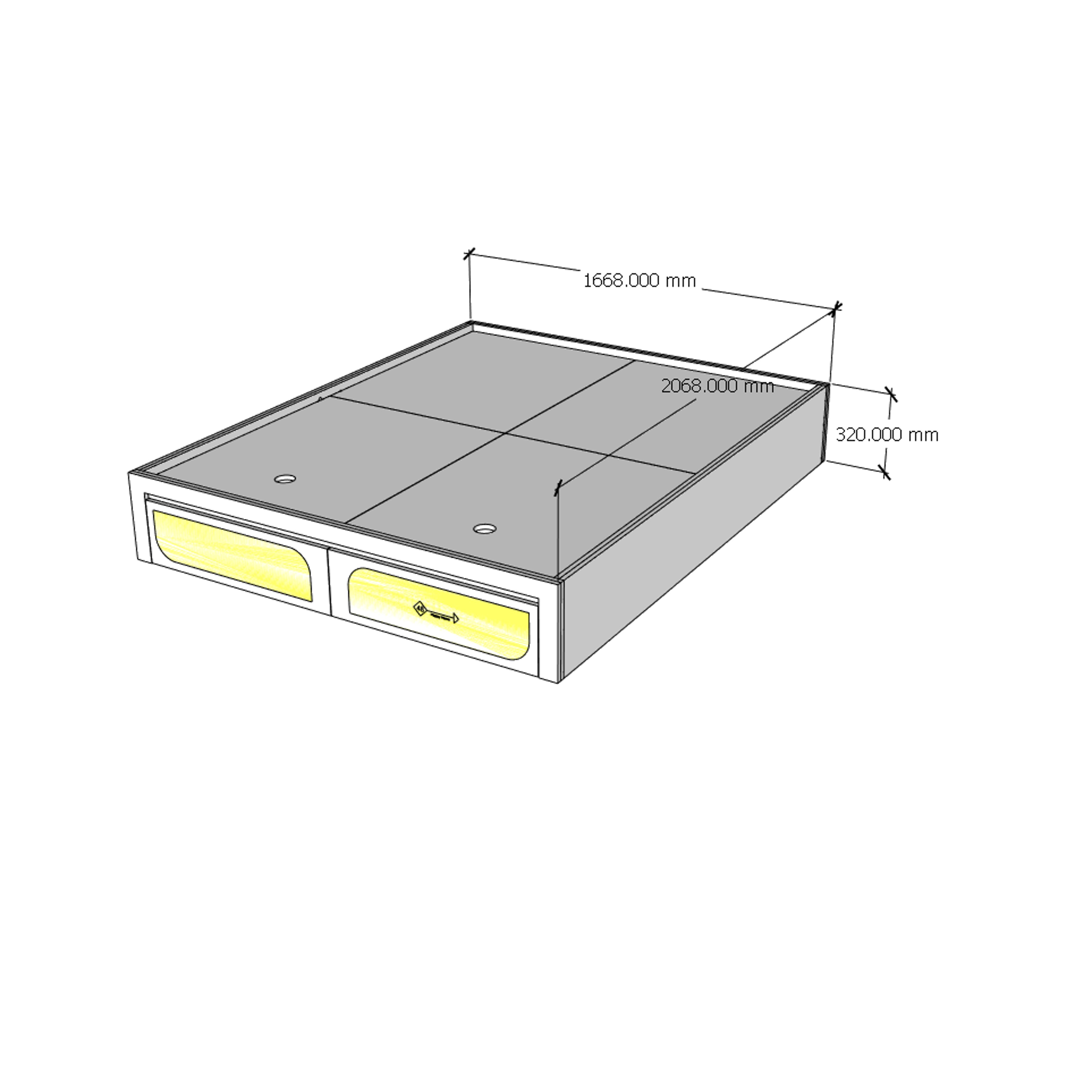 [Happy Home Furniture] BANA , Giường ngủ 2 ngăn kéo , 207cm x  32cm ( DxC), GNG_118, GNG_119, GNG_120, GNG_121