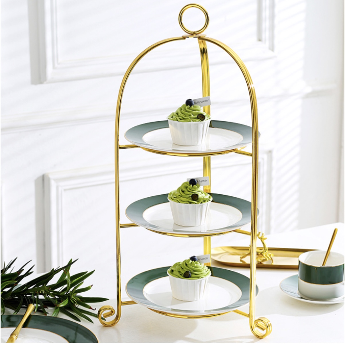 Đĩa 3 tầng để bánh trang trí bàn ăn 3-D-H9-T4236