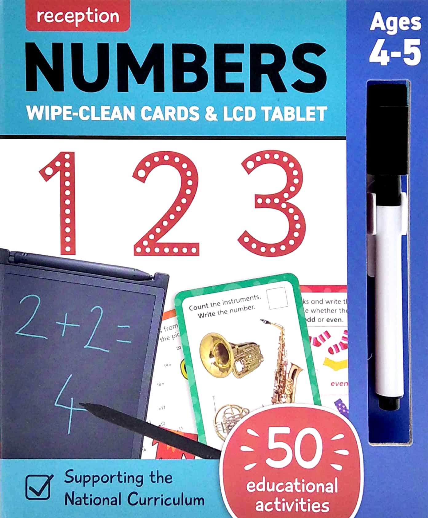 Reception Wipe Clean Cards &amp; LCD Tablet: Numbers