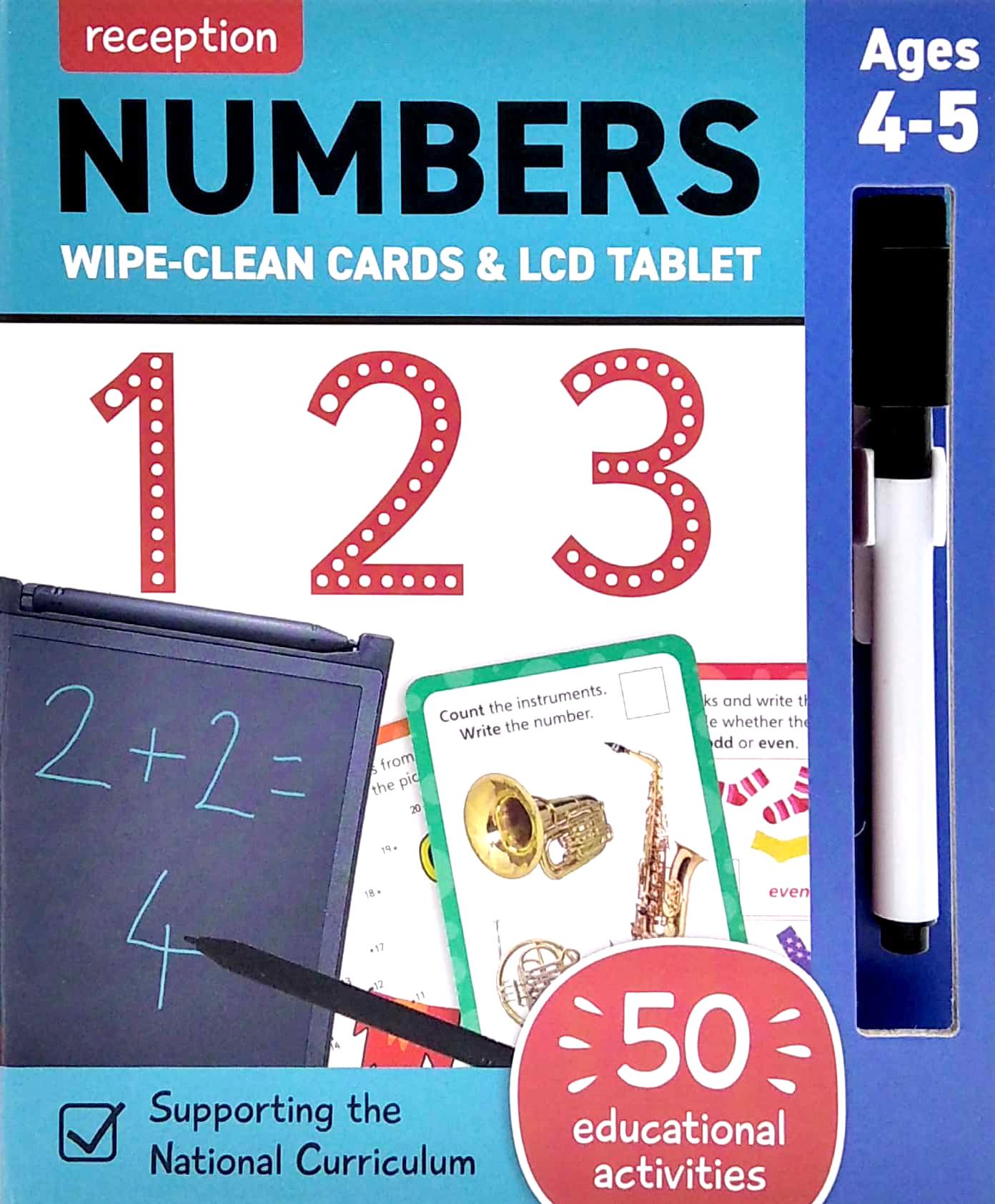 Reception Wipe Clean Cards &amp; LCD Tablet: Numbers