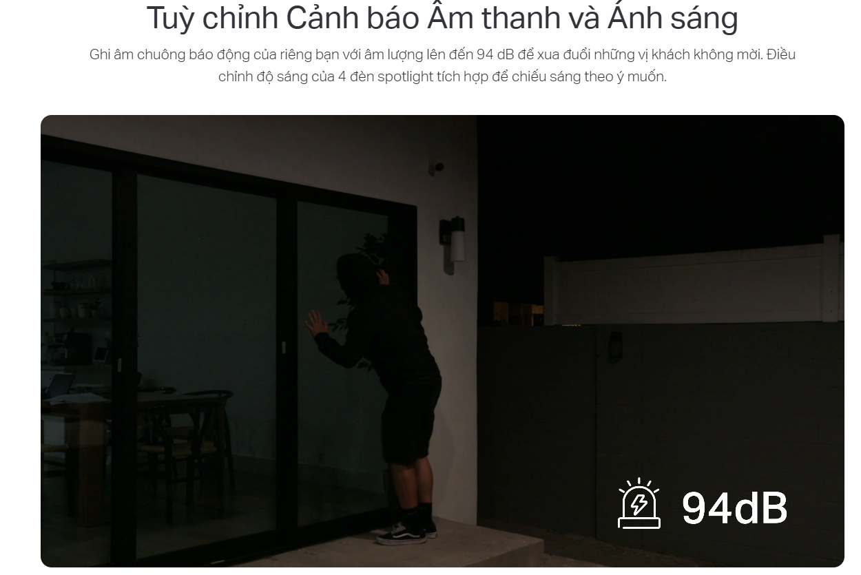 CAMERA WIFI NGOÀI TRỜI TAPO C425 KIT 4MP TẶNG KÈM PIN NĂNG LƯỢNG - CẢNH BÁO ĐÈN VÀ CÒI, TÙY CHỈNH VÙNG CHUYỂN ĐỘNG