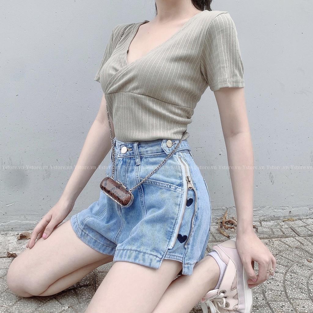 Áo Thun Cổ Đắp Chéo Lạ Mắt, Tôn Nét Quyến Rũ, Tone Màu Pastel Nhẹ Nhàng