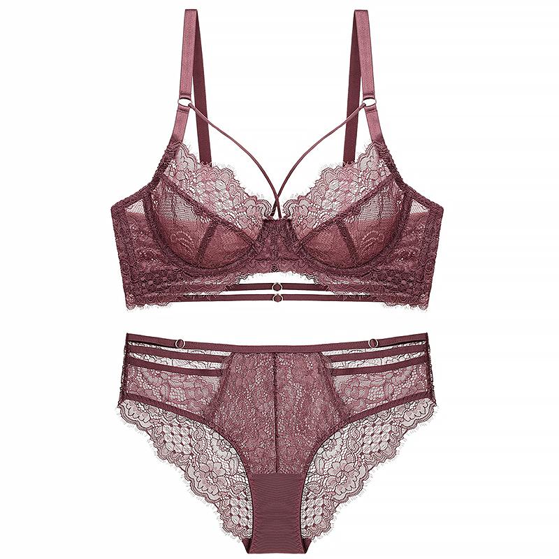 Áo Lót Bộ Nữ Gợi Cảm Ren Sheer Nội Y Unline Thiết Kế Quai Họa Tiết Hoa Quần Lót Nữ Trong Suốt Áo Ngực Cho Mùa Hè