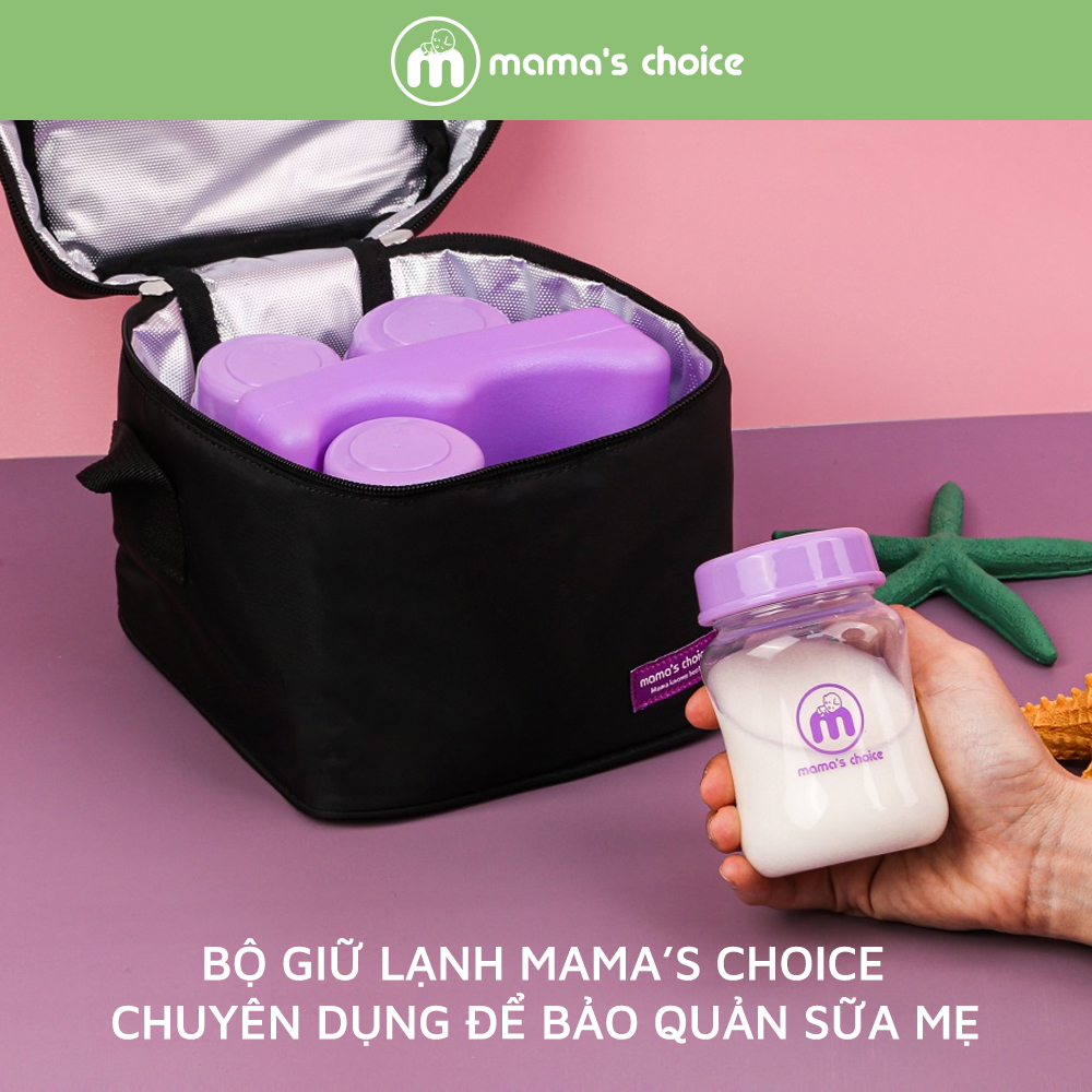 Trọn Bộ Giữ Lạnh Sữa Mẹ Mama’s Choice, Bảo Quản Sữa Mẹ, Đựng và Giữ Ấm Đồ Ăn Cho Bé, Chất Liệu Cao Cấp 4 Lớp Dày Dặn