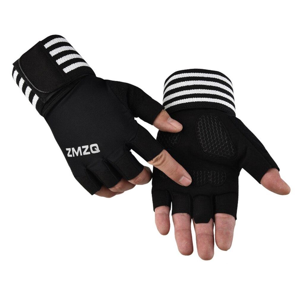 Half Finger Weight Lifting Gloves Heavyweight Dumbbell Horizontal Bar Exercise Wrist Training Fitness Gloves With Wristband