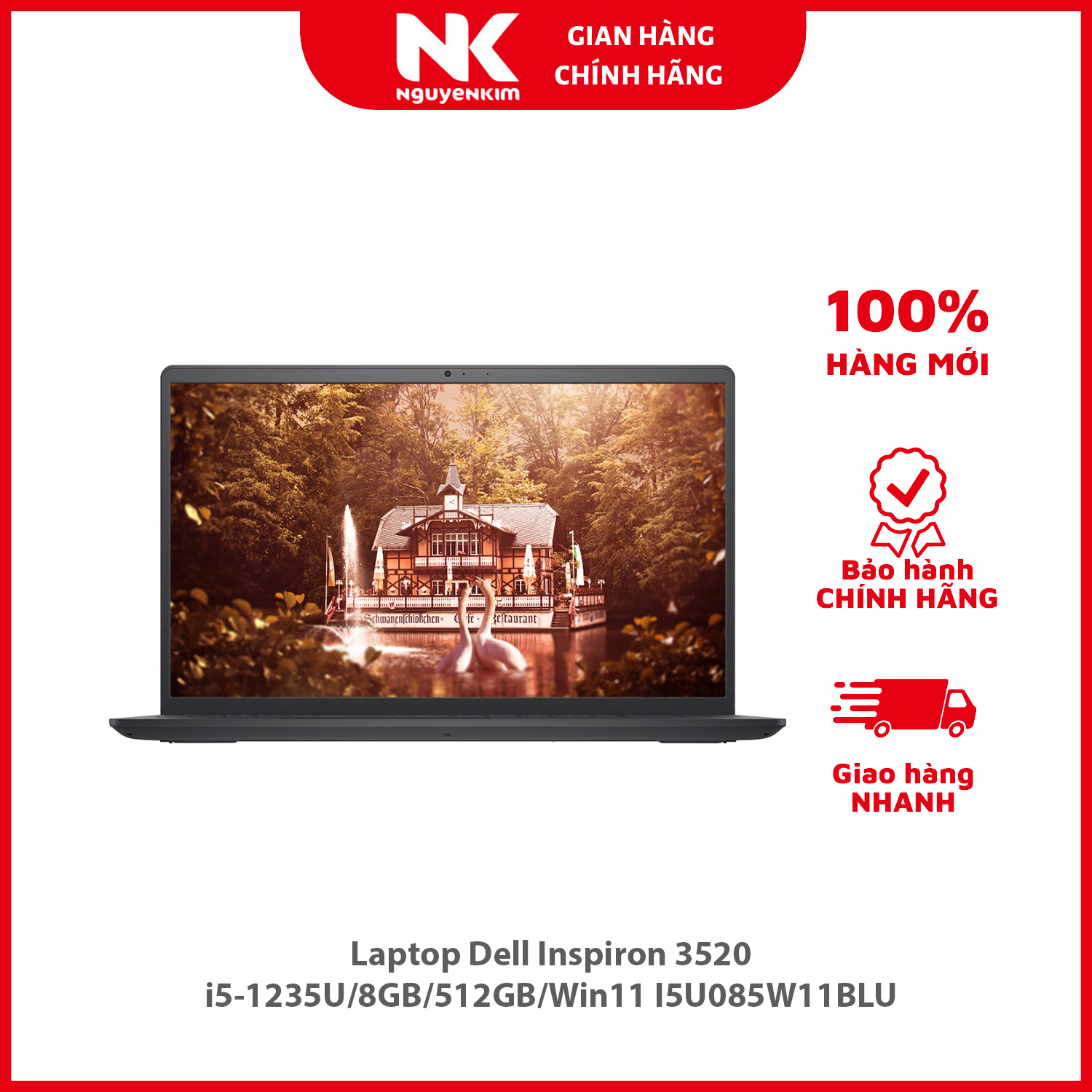 Laptop Dell Inspiron 3520 i5-1235U/8GB/512GB/Win11 I5U085W11BLU - Hàng chính hãng