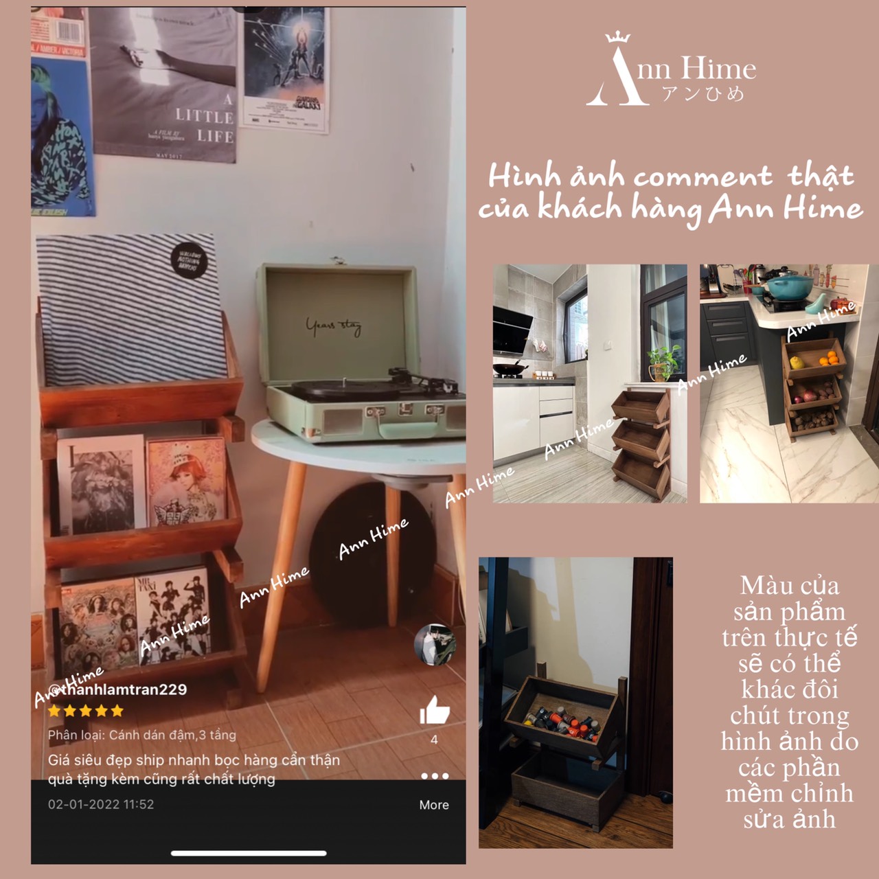 Kệ Gỗ 3 Tầng Decor Vintage Bếp & Phòng Khách Gỗ Thông Để Đồ Góc Tường Để Sách Tạp Chí SP13