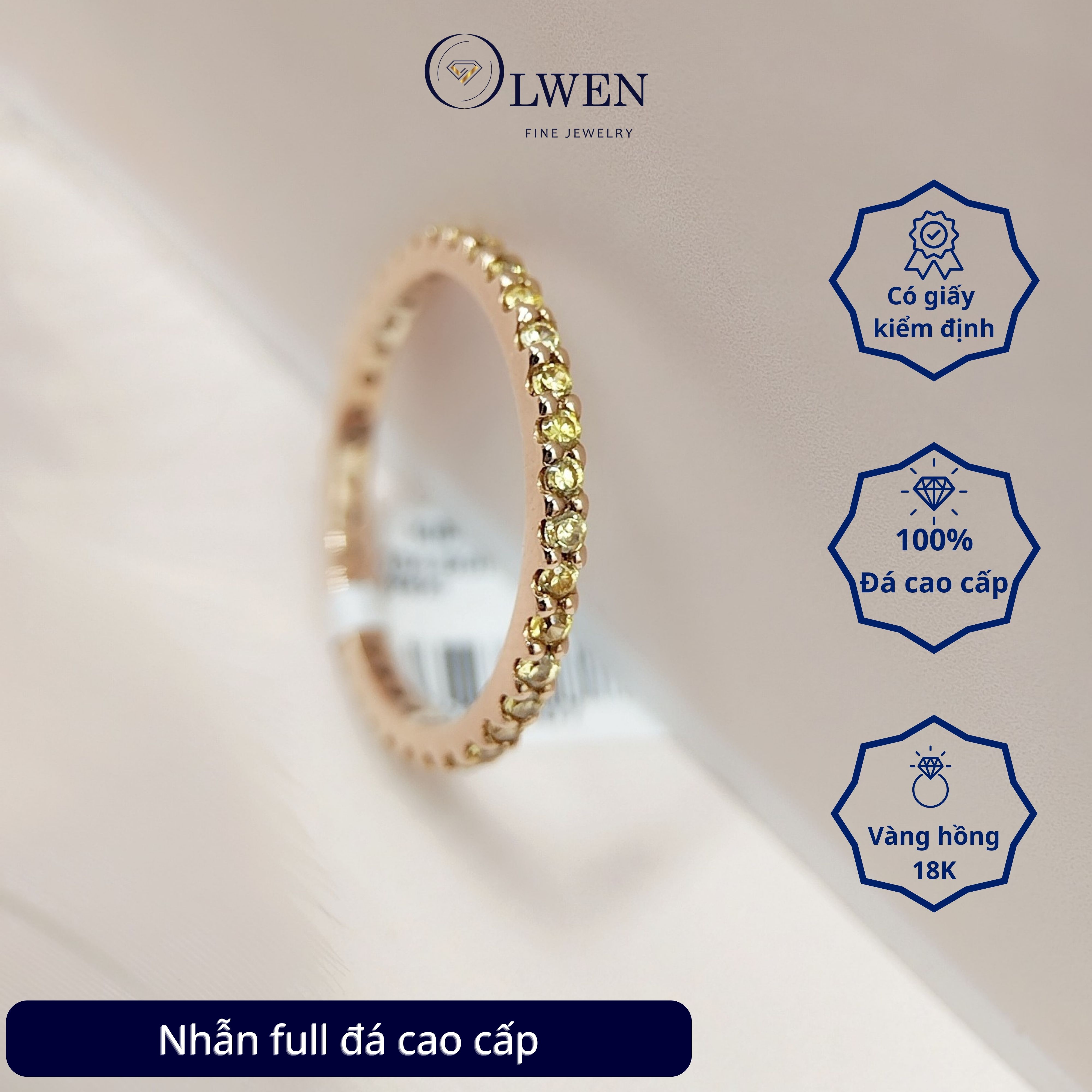 Nhẫn CZ 18K Olwen HA-R000006