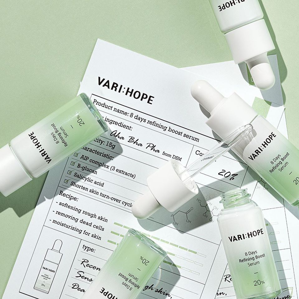 Serum Tẩy Da Chết, Dưỡng Da Căn Bóng Vari:hope 8 Days Refining Boost 15ml Tặng 1 Mặt Nạ 3W Clinic