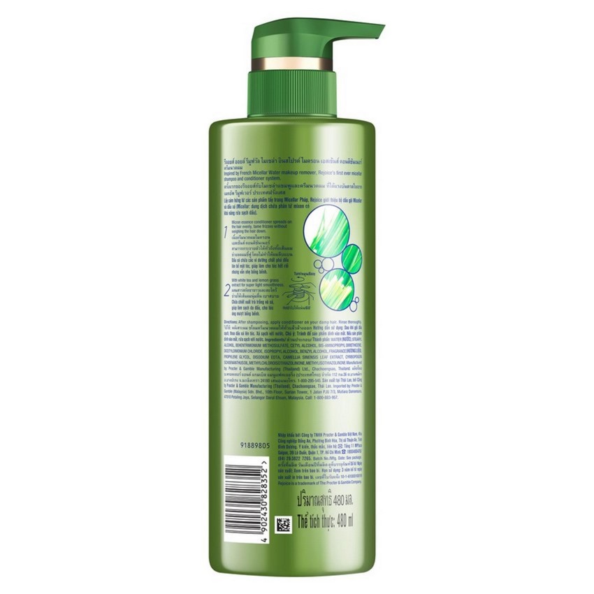 Combo Gội Xả Rejoice Micellar Làm Sạch Dầu 480ml