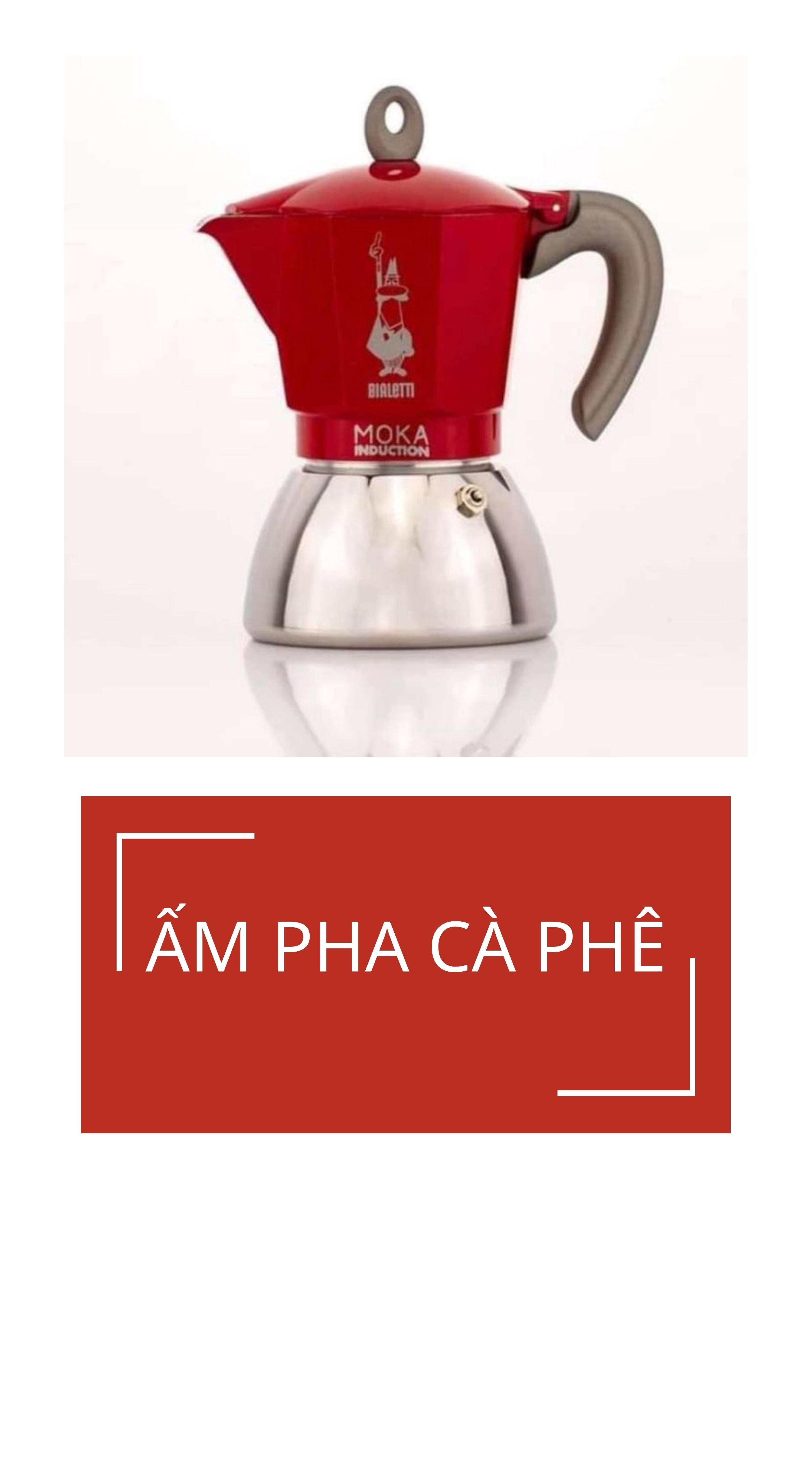 Ấm Pha Cà Phê Vintage Bialetti Moka Induction Express, Dung Tích 150 ml, Bình Pha Cà Phê Phong Cách Cổ Điển Nhập Đức