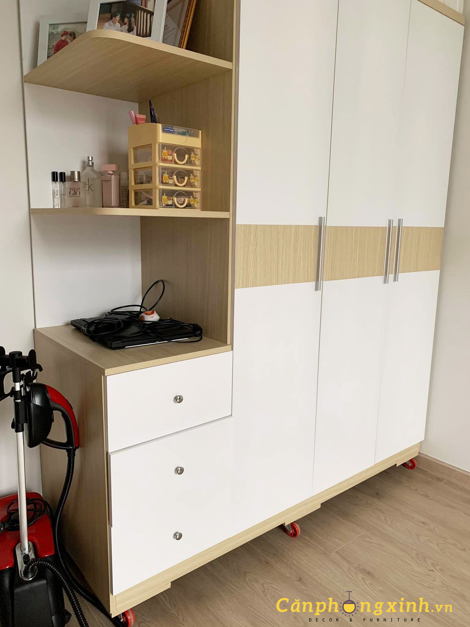 Tủ áo 3 cánh có kệ hộc gỗ MDF CPX-T15