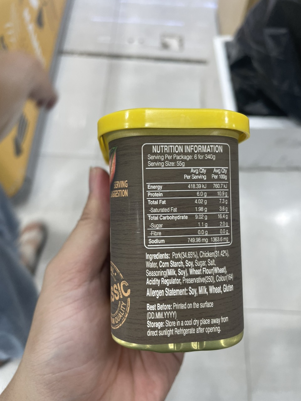 Thịt Hộp Luncheon Meat Daesang Hàn Quốc Hộp 340G / 대상) 런천미트 (계육혼합수출용) 340G