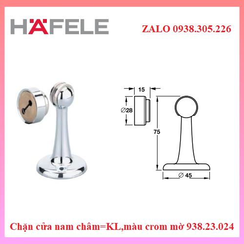 Chặn cửa nam châm Hafele - 938.23.024