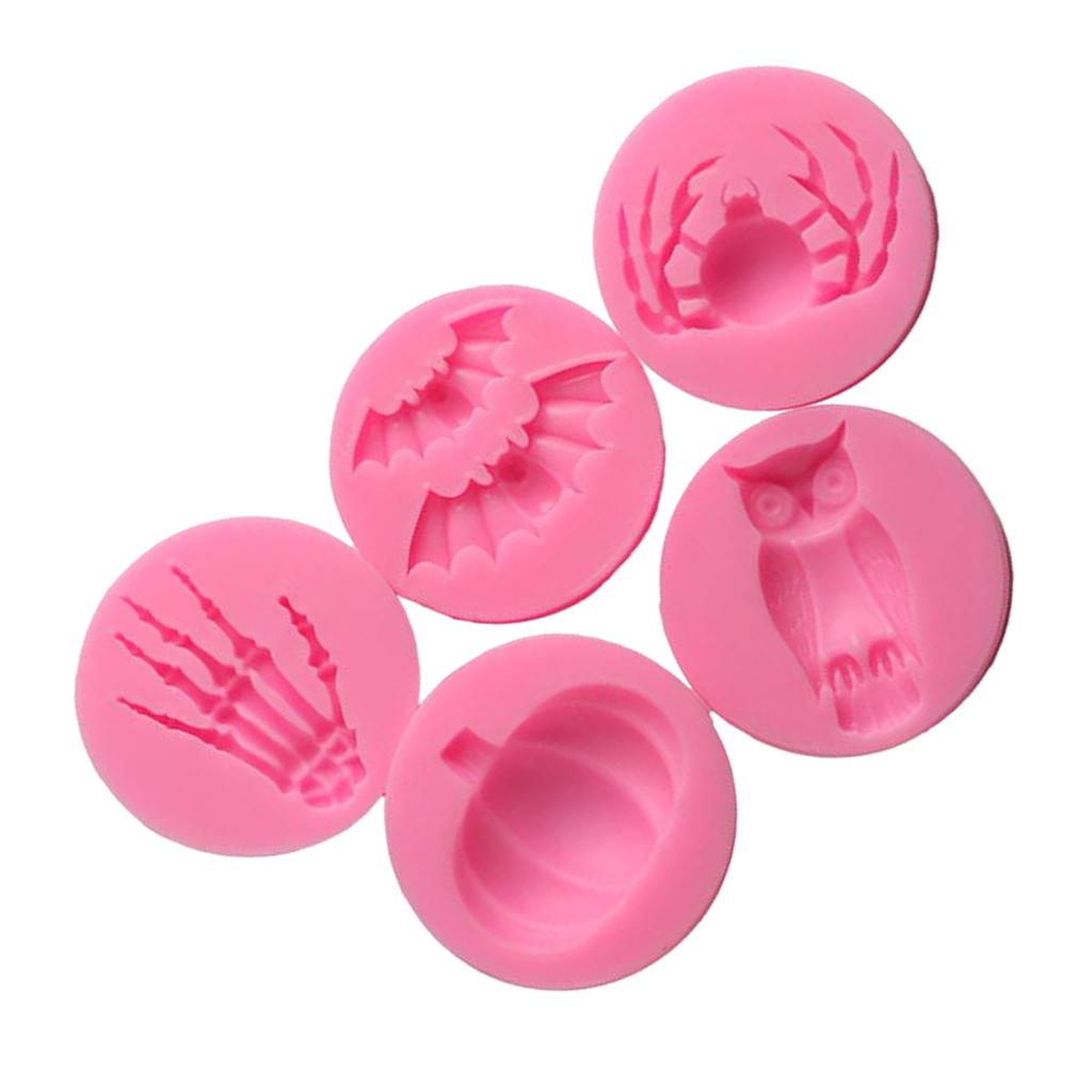 5pcs Fondant Cake Decor Silicone Mold Chocolate Mould for Halloween