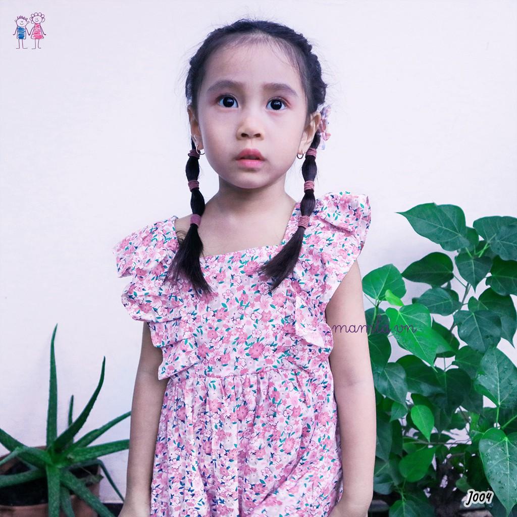 Đầm hoa nhí tím bèo nhún 2 bên | 2Y-6Y