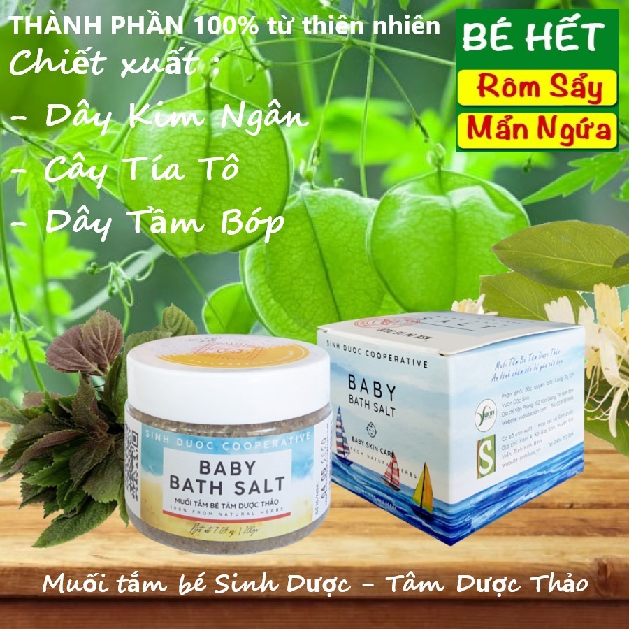 Combo 02 Muối tắm bé Sinh Dược Tâm Dược Thảo 200g - 100% tự nhiên giúp bé hết rôm rẩy, mẩn ngứa