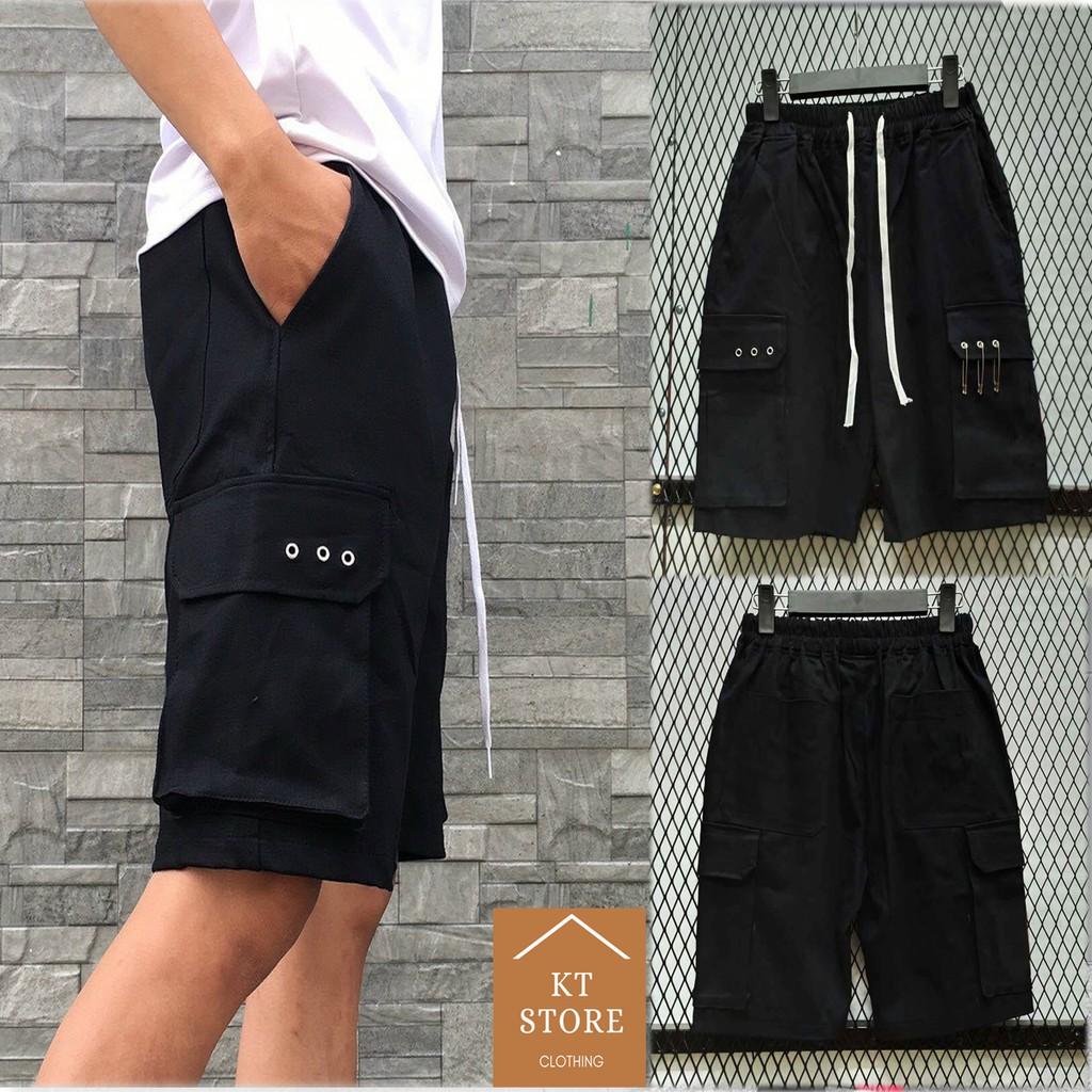 &lt;FREE SHIP&gt; Quần short kaki túi hộp phối gài chất vải co giãn (Hình Thật)