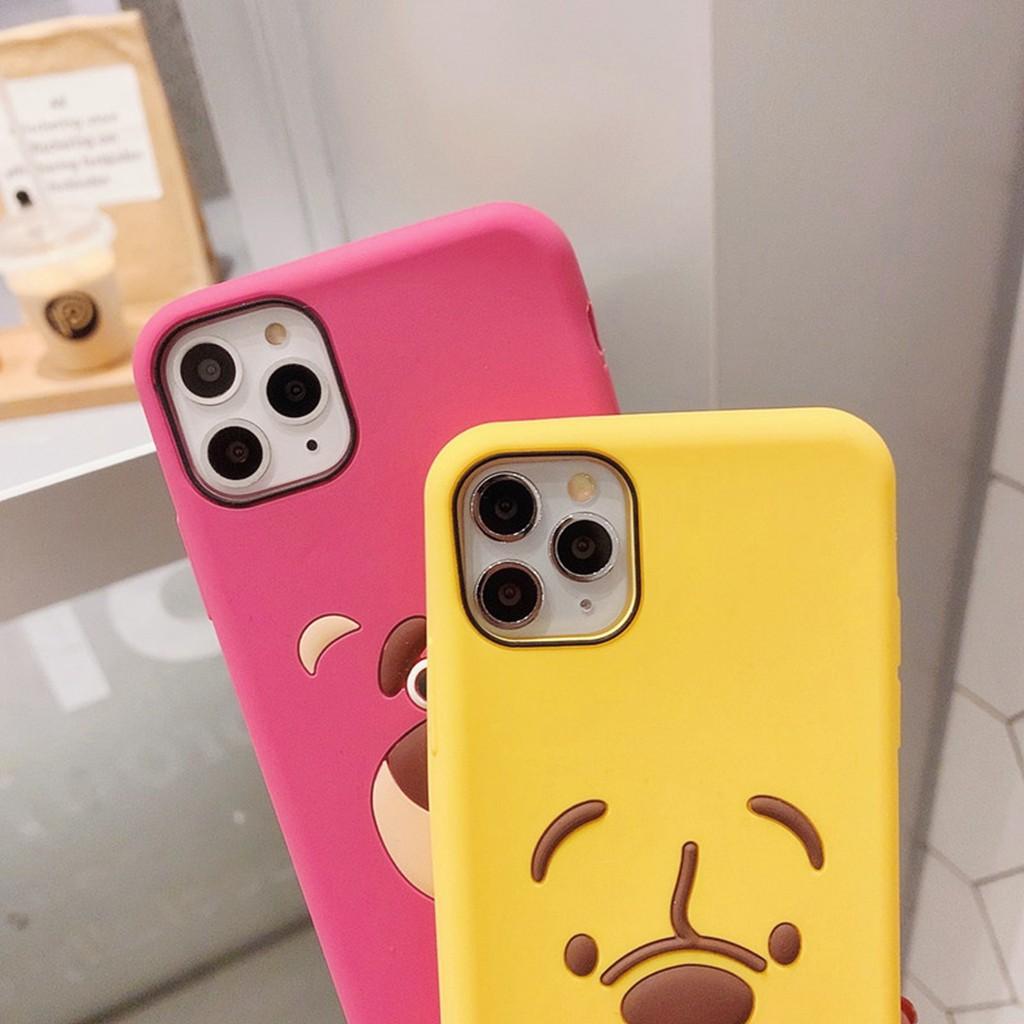 Ốp điện thoại hình Winnie The Pooh/gấu hồng cho IPHONE 6/6S PLUS 7P 8P X XS MAX XR 11 PRO MAX