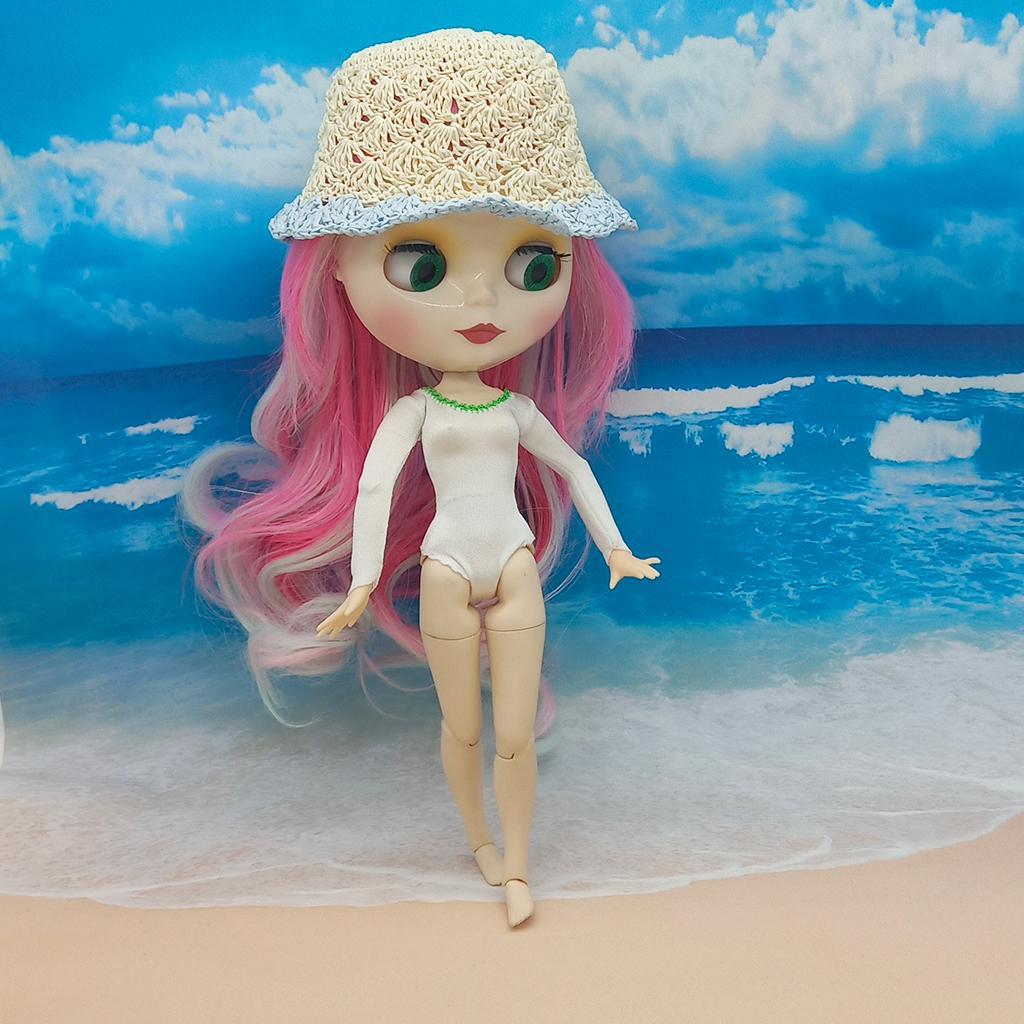 Fashion Doll Dress Top Jumpsuit Hat Set for Blythe Dolls Dress up 12inch Doll Accessory