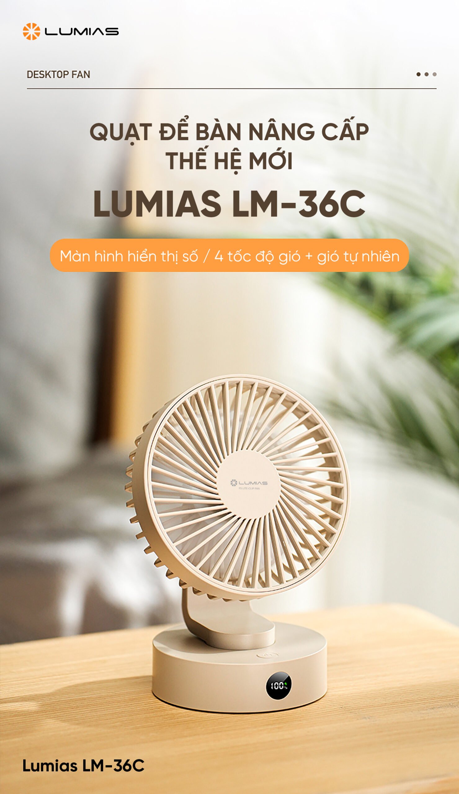 Quạt để bàn Lumias LM-36C Hàng chính hãng