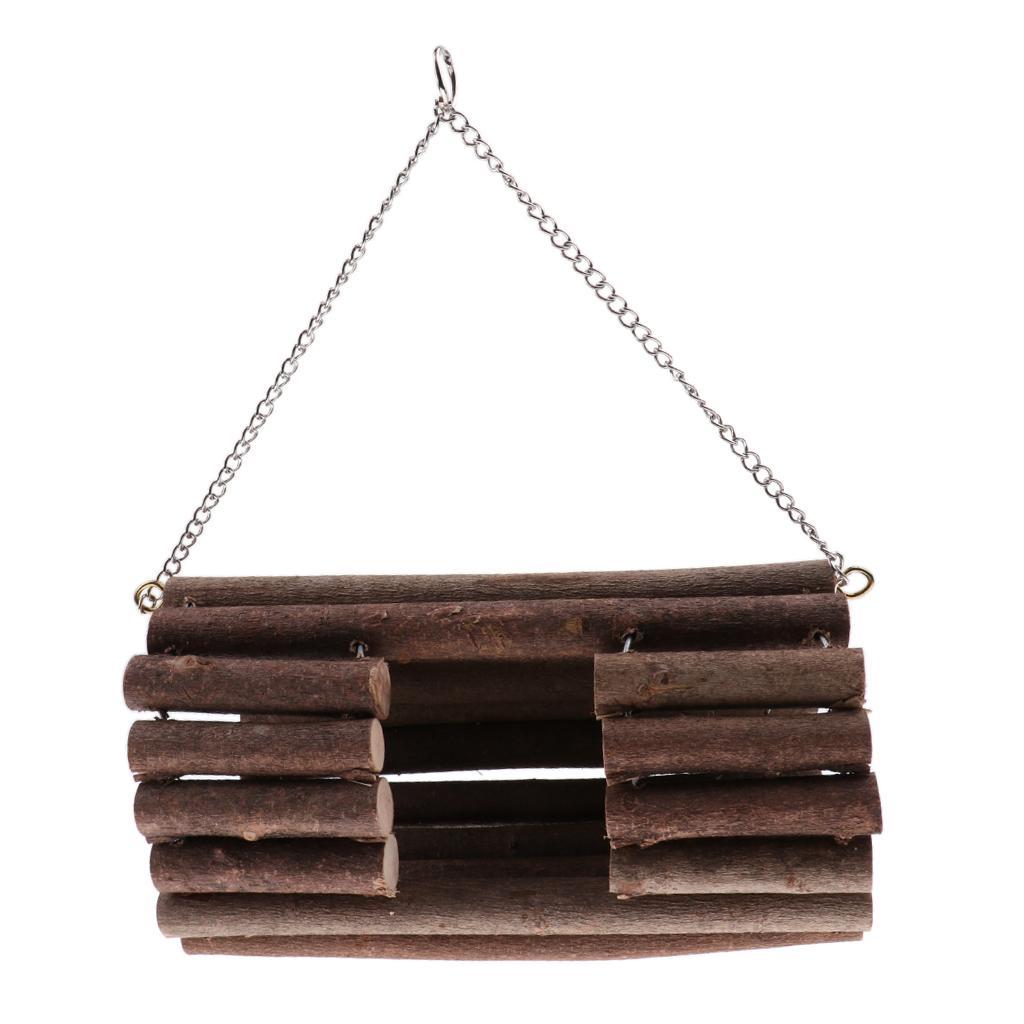 NEW Wooden Hanging Swing Mouse Parrot Bird Cat Hamster Bed Cage House Toys