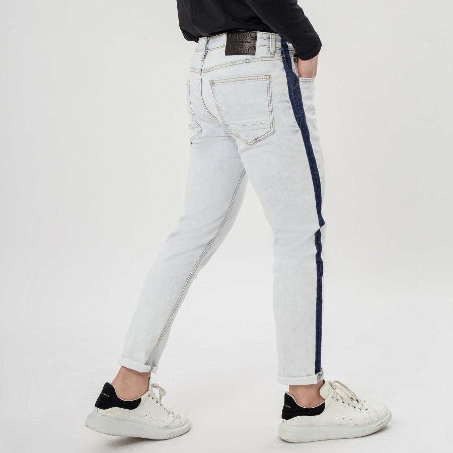 Quần jean dài nam cao cấp xanh bạc MRC 0162-SN chất cotton cao cấp, form ôm vừa vặn, tôn dáng, trẻ trung - CUONG STORE