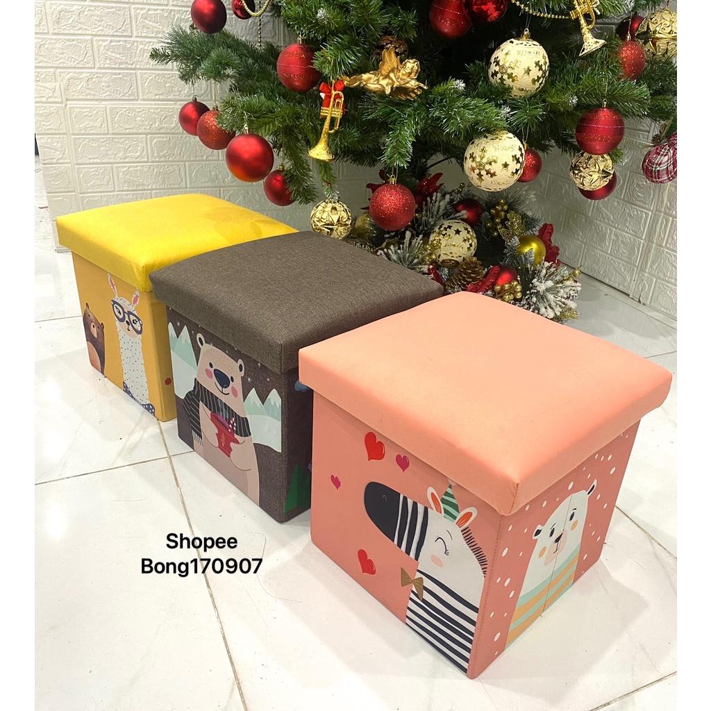 Bộ 2 Ghế Sofa Trẻ Em Kiêm Hộp Đựng Đồ So Cute Chất Vải Oxfort 600d Cứng Cáp Họa Tiết Kỹ Thuật Số