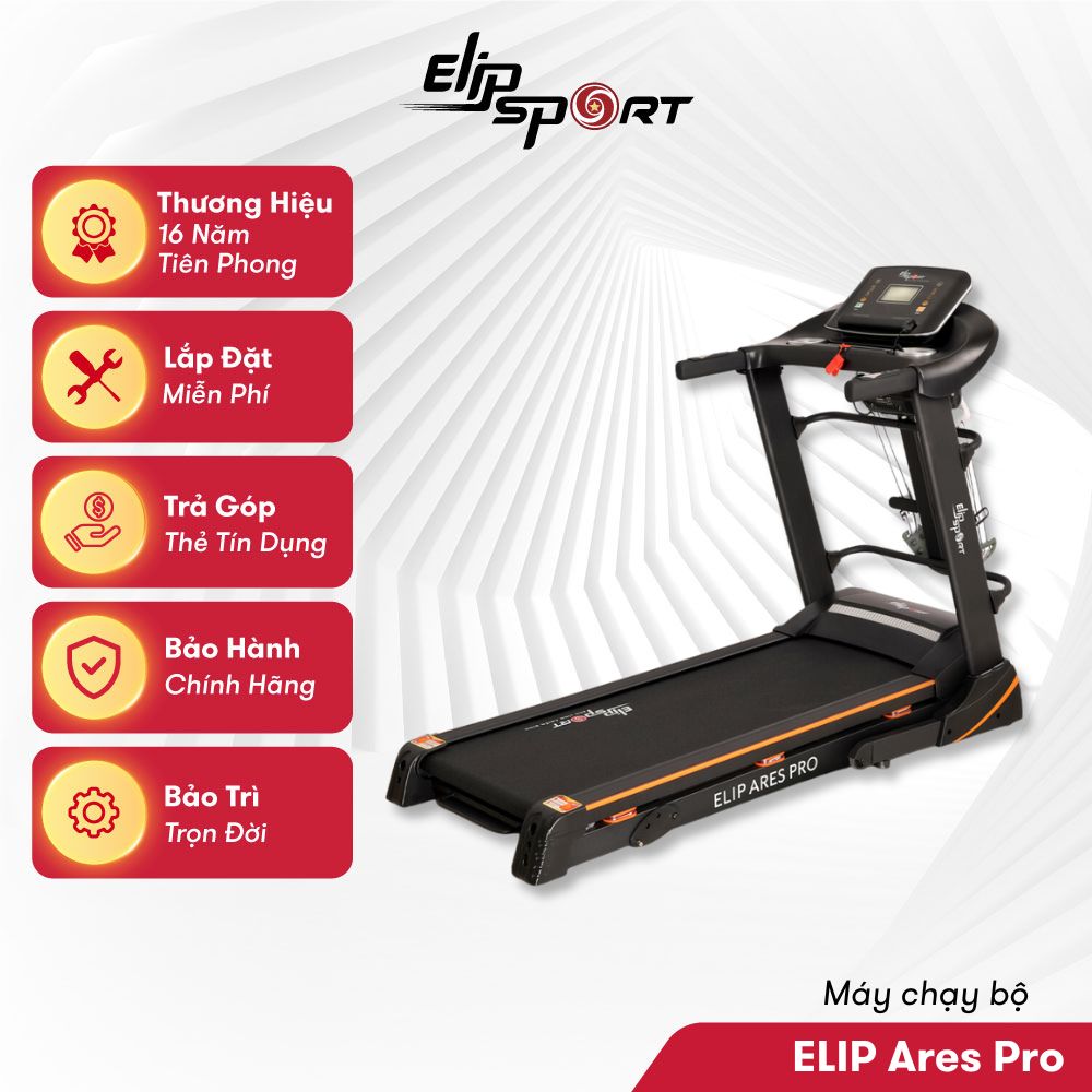 Máy Chạy Bộ Điện ELIP Ares Pro nhỏ gọn, động cơ 2.5HP, bảo hành chính hãng