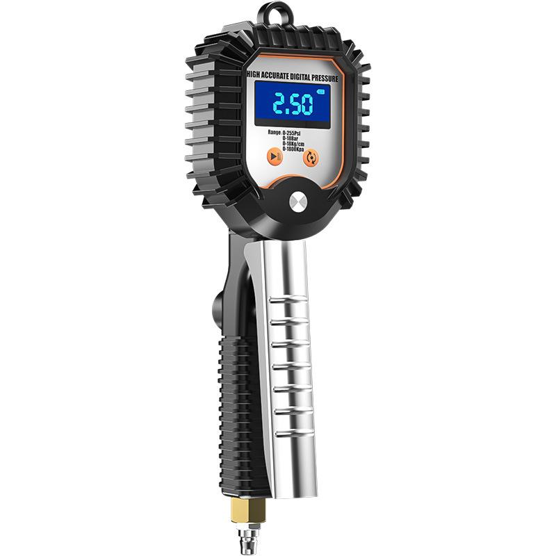 Đồng hồ đo áp suất lốp độ chính xác cao phong vũ biểu mới nhất với màn hình đếm áp suất lốp ô tô đầu bơm hơi cộng với vòi bơm súng hơi