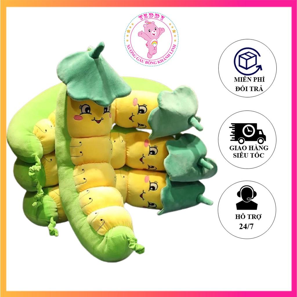 Gấu Bông Sâu Lá Sỉ Giá Xưởng Thú Nhồi Bông Hình Sâu Lá Siêu Dễ Thương Size 50cm Chất Liệu Bông Cao Cấp