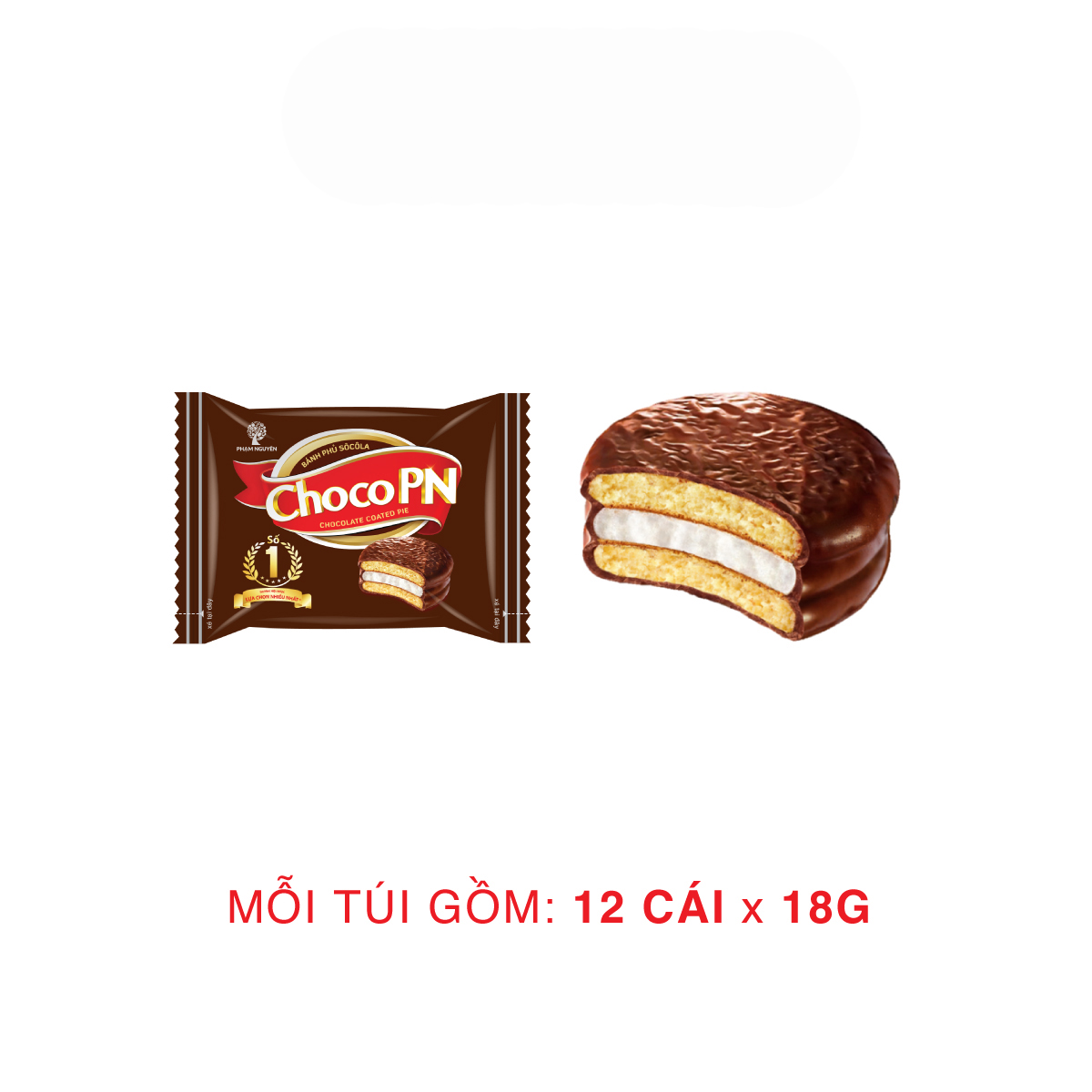 Bánh Choco PN - Thương hiệu số một 216 (Túi 18g x 12cái)