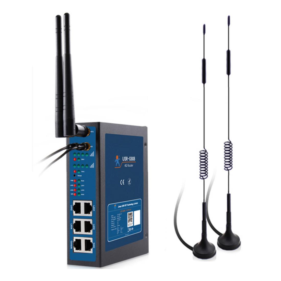 USR-G808 Card SIM kép WiFi Bộ định tuyến tế bào WiFi 4G LTE với định tuyến không dây bảo mật 10/100Mbps VPN/APN để kết nối mạng