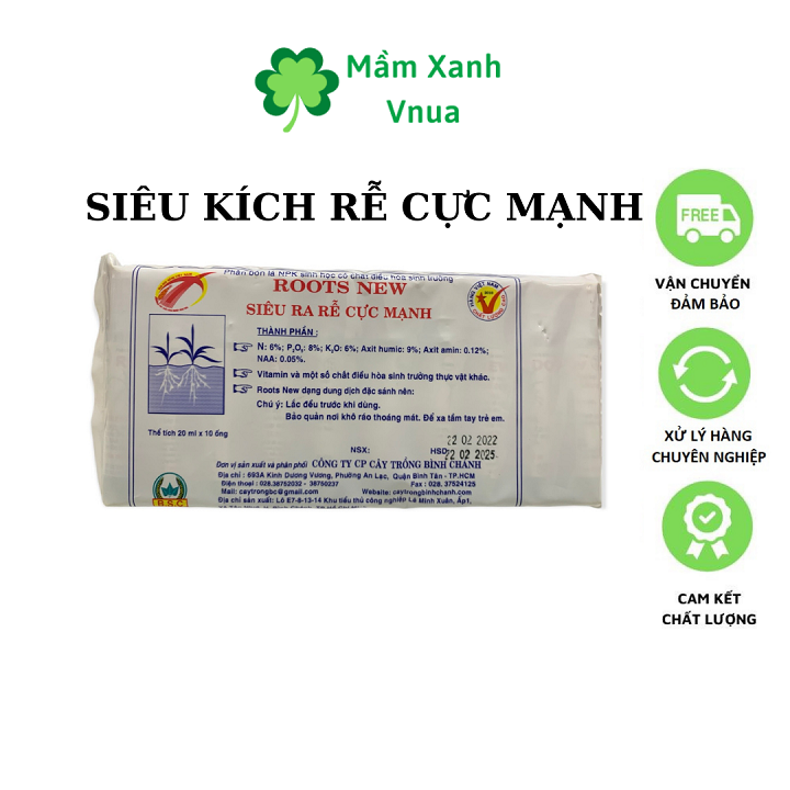 Phân Bón Super Root Amin - Dung Dịch Kích Thích Ra Rễ Mạnh - Vỉ 10 Lọ 20Ml