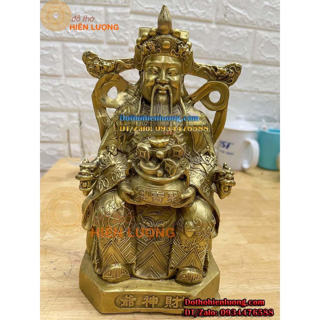 Tượng Ông Phát - Thần Tài Lộc Bằng Đồng Vàng Nguyên Chất Cao 23cm Đẹp Tinh Xảo