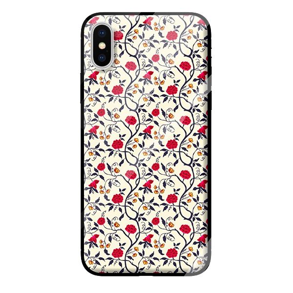 Ốp kính cường lực cho iPhone X mẫu NỀN LÁ 2 - Hàng chính hãng