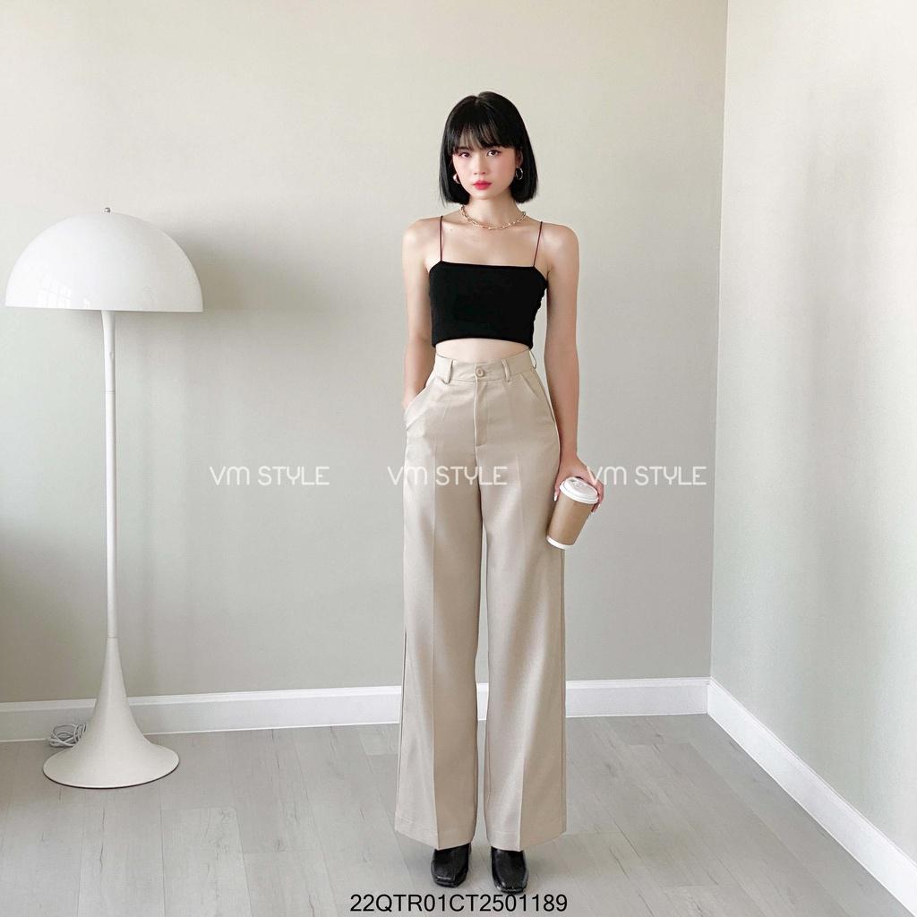 Quần nữ suông dài ống rộng basic VMSTYLE lưng cao phong cách công sở trẻ trung 07205 22QTR01CT2501