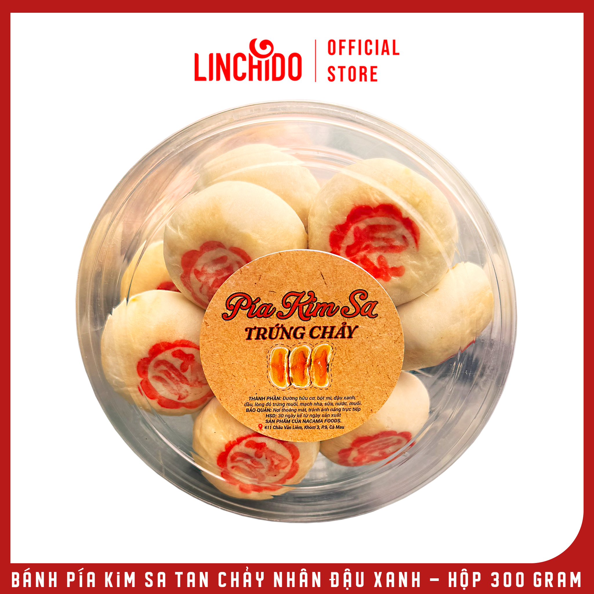 Bánh pía kim sa tan chảy nhân đậu xanh - Hộp 300 Gram