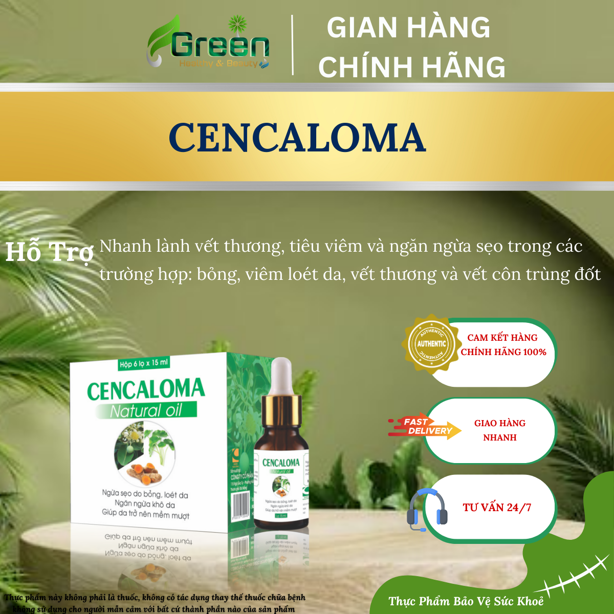 CENCALOMA - Ngừa sẹo do bỏng, loét da (Lọ/15ml)