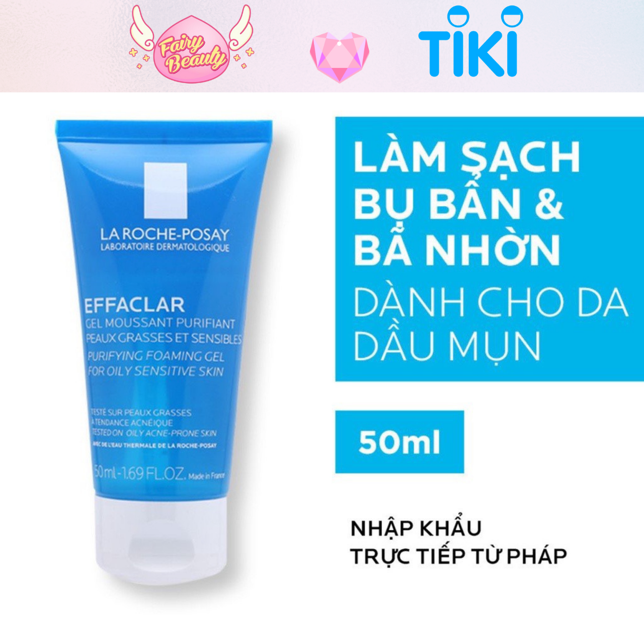 Gel Rửa Mặt Tạo Bọt Ngăn Ngừa Mụn & Kiểm Soát Dầu Tối Ưu Effaclar Purifying Foaming Gel 400/200/50/15ml