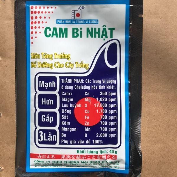 COMBO-5 GÓI CAM BI NHẬT 308 BỔ SUNG VI LƯỢNG CHO CÂY TRỒNG