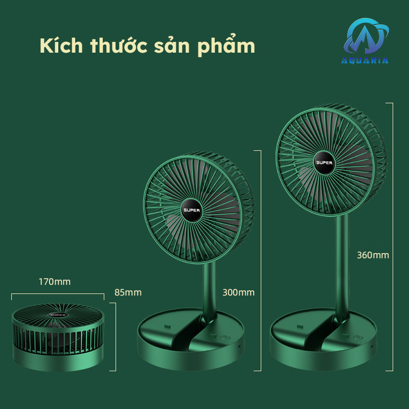 Quạt Tích Điện Pin Sạc Có Thể Gấp Gọn Tiện Lợi Điều Chỉnh Tốc Độ Gió Linh Hoạt