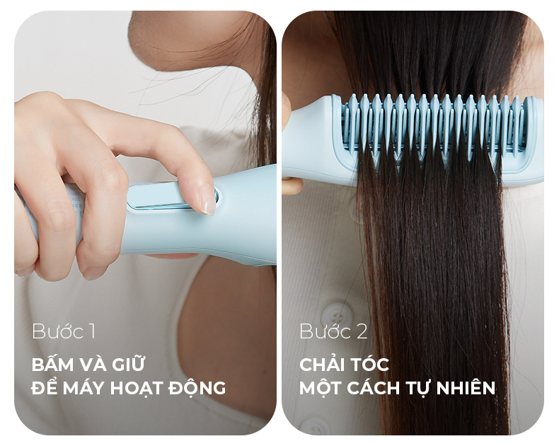 Lược Điện Ion Âm BUMAS H10 - Máy Duỗi Tóc Phủ Protein Kích Thích Mọc Tóc - Chăm Sóc Tóc Mềm Mượt - Hàng Chính Hãng
