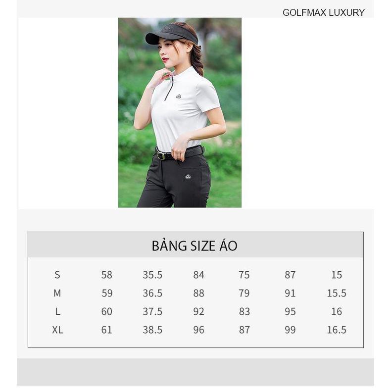 Áo ngắn tay Golf nữ chính hãng PGM - YF288 - Chất liệu vải sợi Polyester cao cấp, bền đẹp