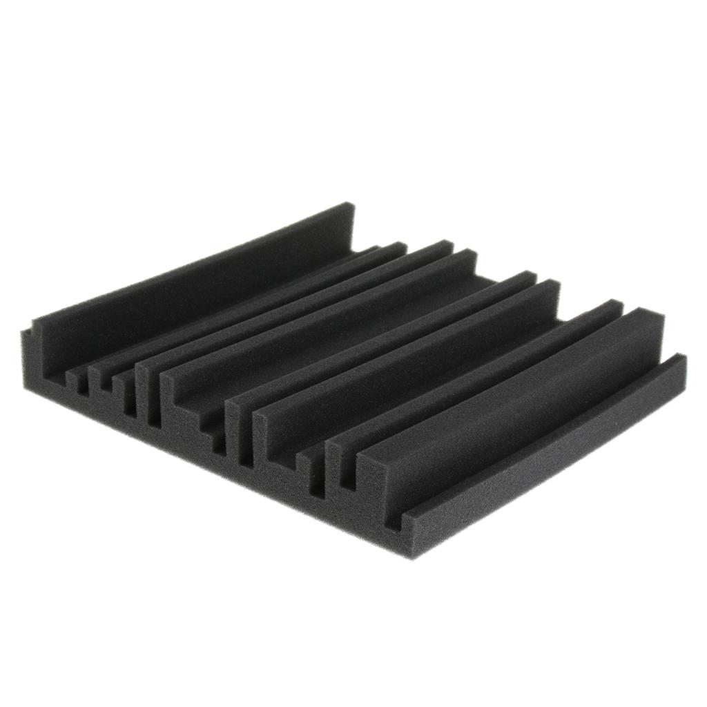 Hình ảnh 4 Pieces PU Studio Acoustic Foam Soundproofing Nosie Dampening Panels Black