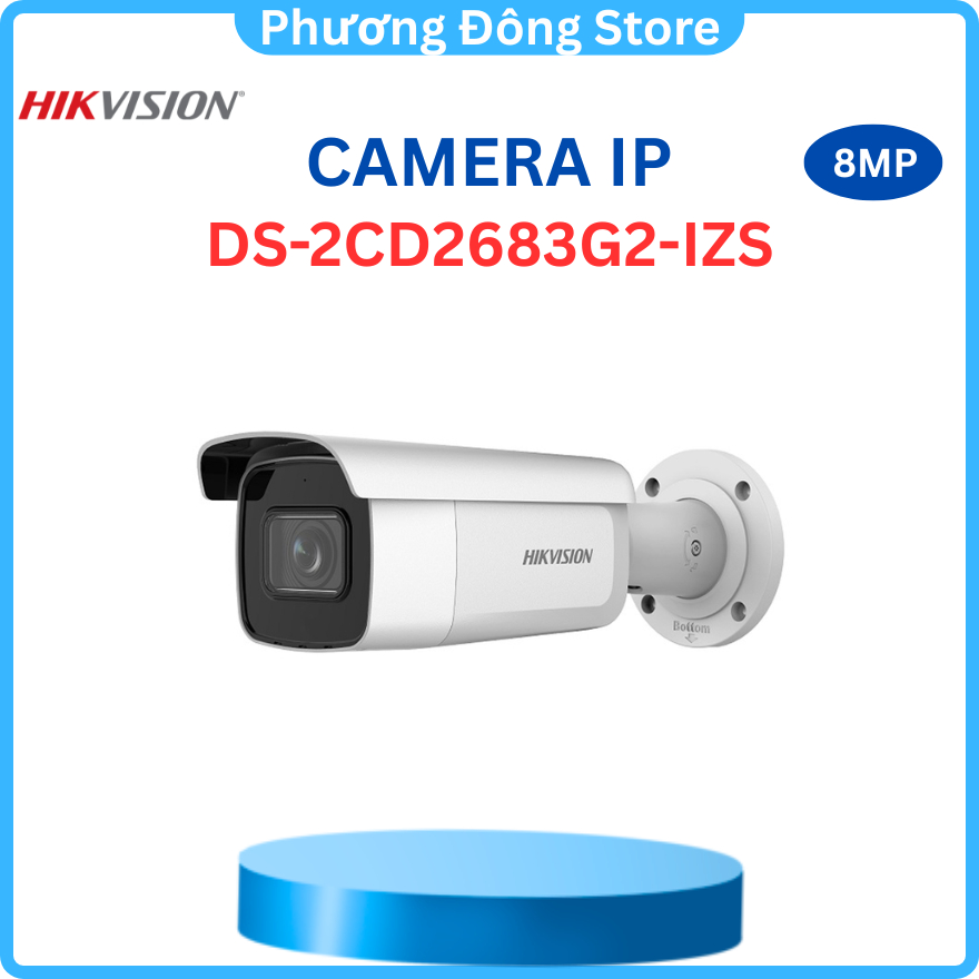 CAMERA IP HIKVISION DS-2CD2683G2-IZS 8MP nhận diện người và xe, hỗ trợ thẻ nhớ và POE - Hàng chính hãng